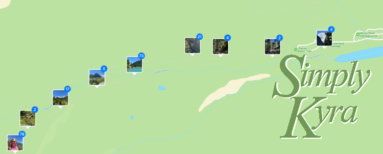 Image shows the general trail location via photo collections on a map.