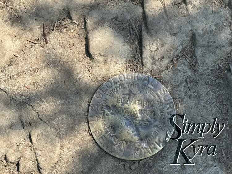 Geological Survey mark by the flowing water.