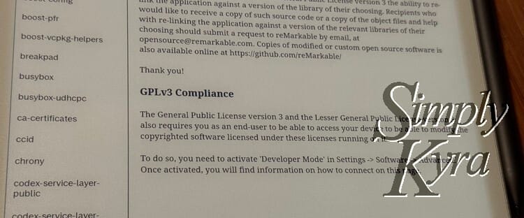 Image shows the General Public License version 3 compliance paragraphs written out below.