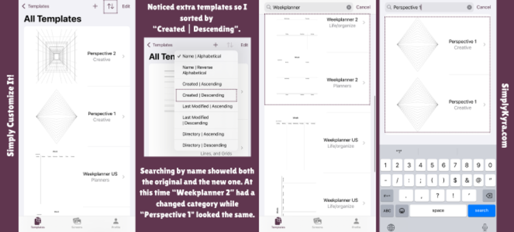 Collage of four images and text showing the old versus new templates on the browse view of "All Templates".